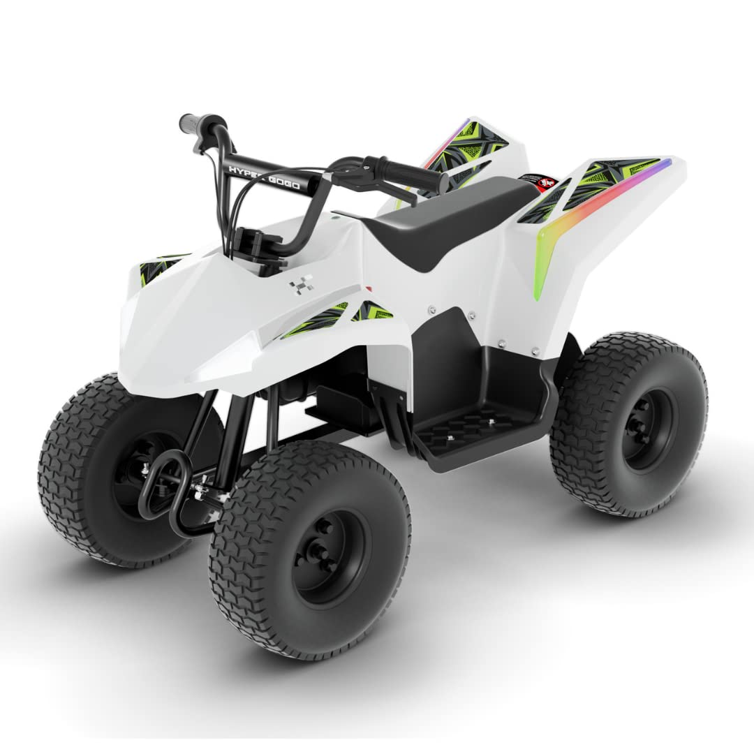 WAYFAIR Hyper Quad Electric ATV Dirt Bike For Ages 12+ | Top Speed 16 Km/H Or 10 Miles/H | 36V 350W Motor Electric 4-Wheeler | Speaker, LED Lights, App | 3-Speed Modes + Reverse Mode | Ride On ATV (White)