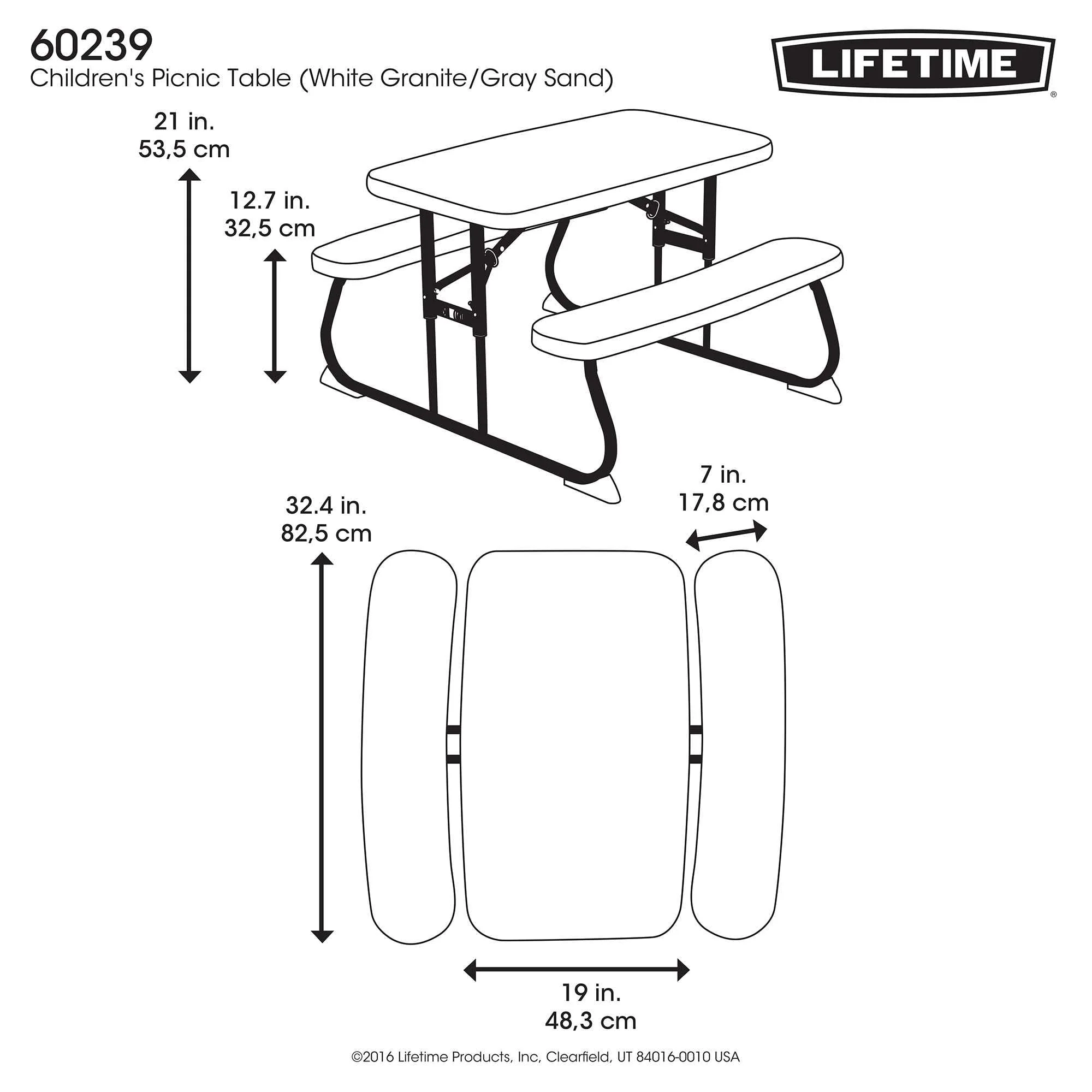Lifetime Children's Picnic Table , White Granite (60239) - Image 29