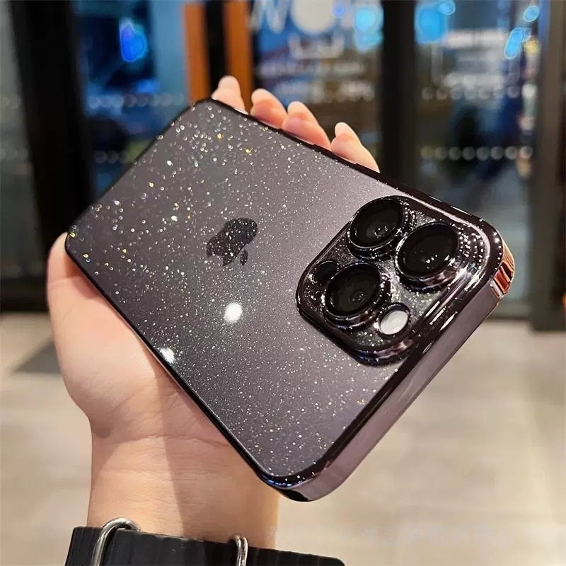 iPhone 17 Pro Max Case: Starry Sky Glitter Electroplated PC Hard Shell 🪐✨