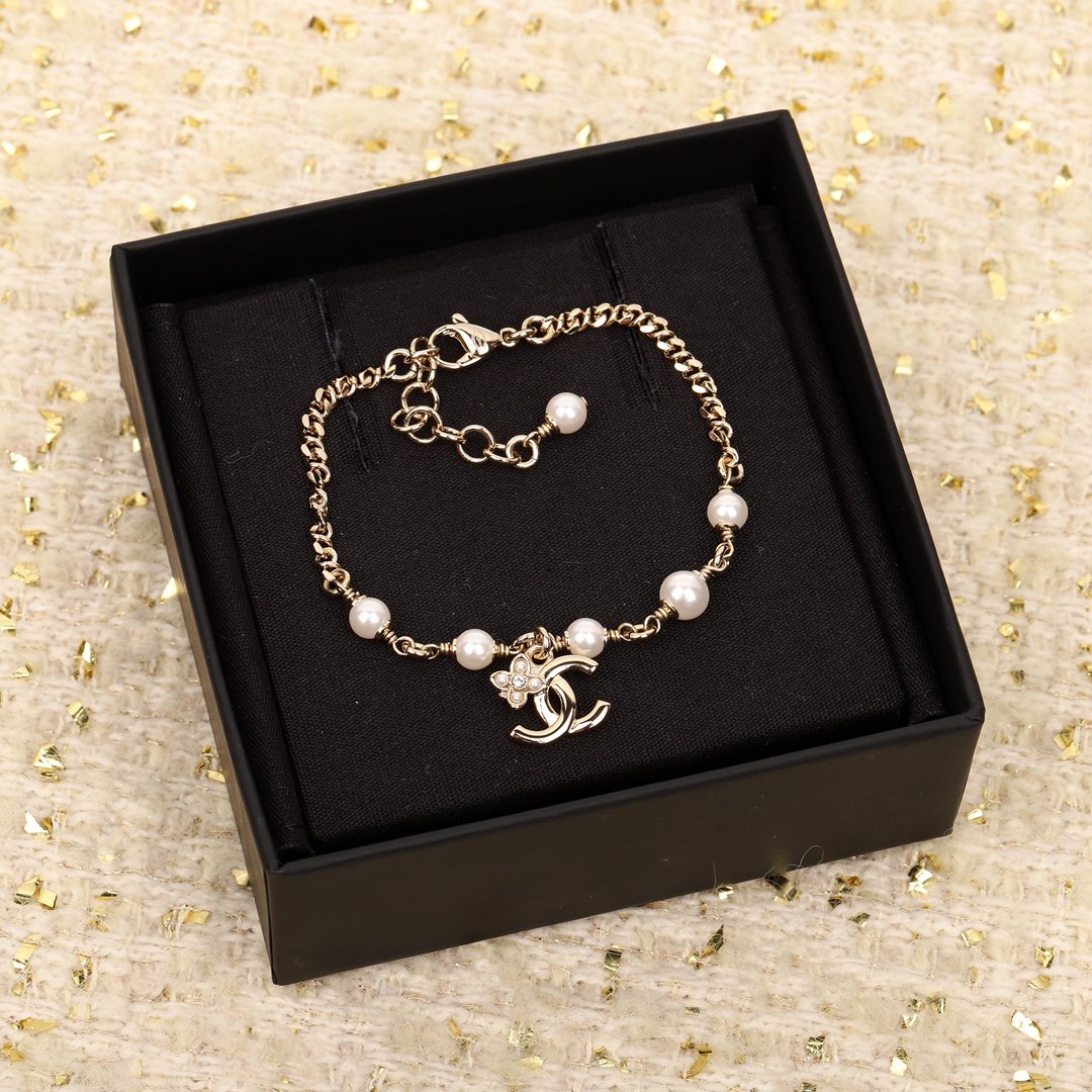Chanel Light Gold Chain Little Flower CC Bracelet - Original Replica Club