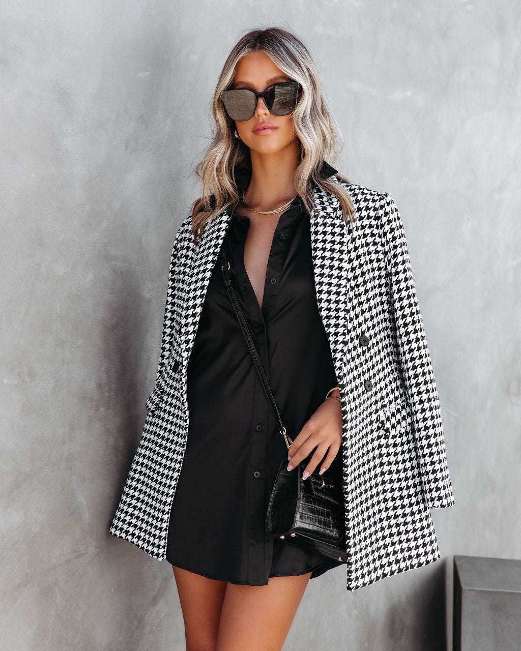 Cheers To Us Satin Button Down Shirt Dress - Black - Se7enfashion