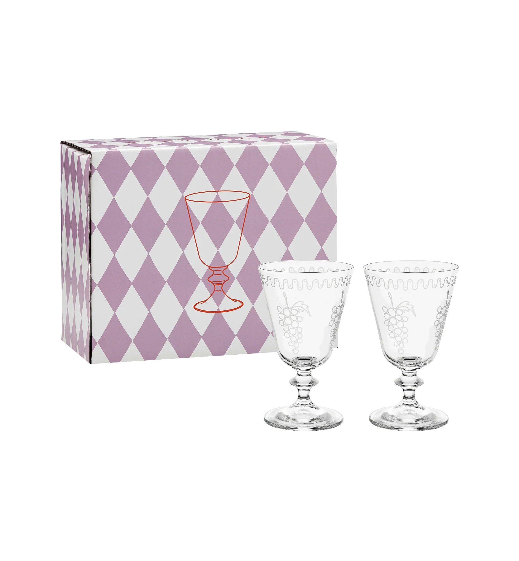 Grapevine Short Wine Glass Set of 2