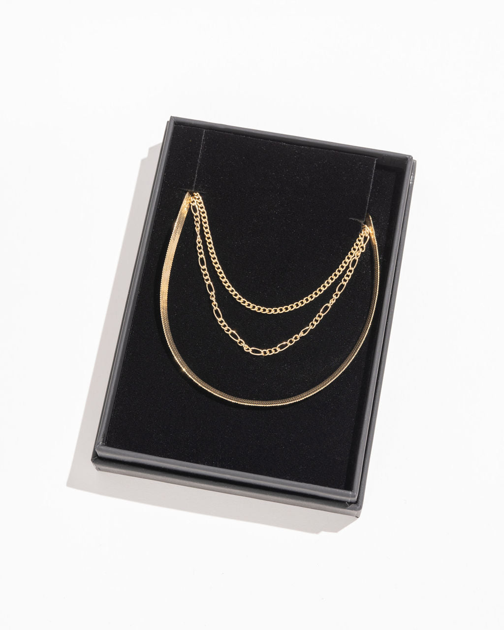 Shashi - Middleton Herringbone Layered Necklace - Gold - Se7enfashion