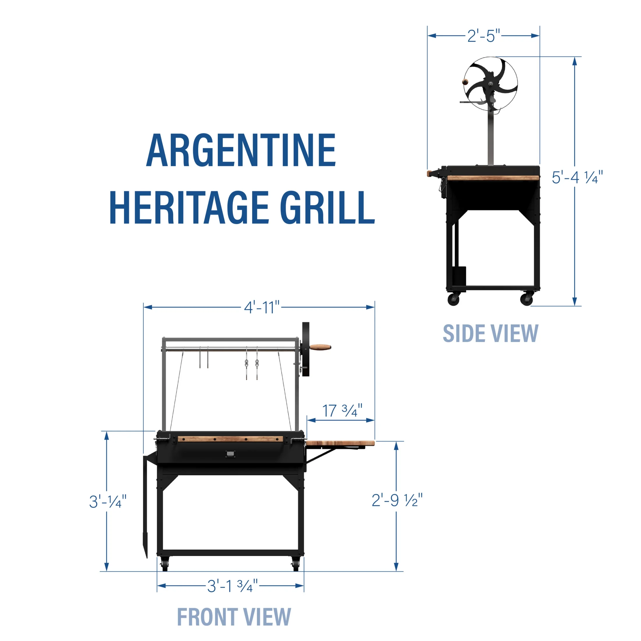 Backyard Discovery Argentine Santa Maria Heritage Wood Fire & Charcoal Grill, Fire Bricks - Image 3