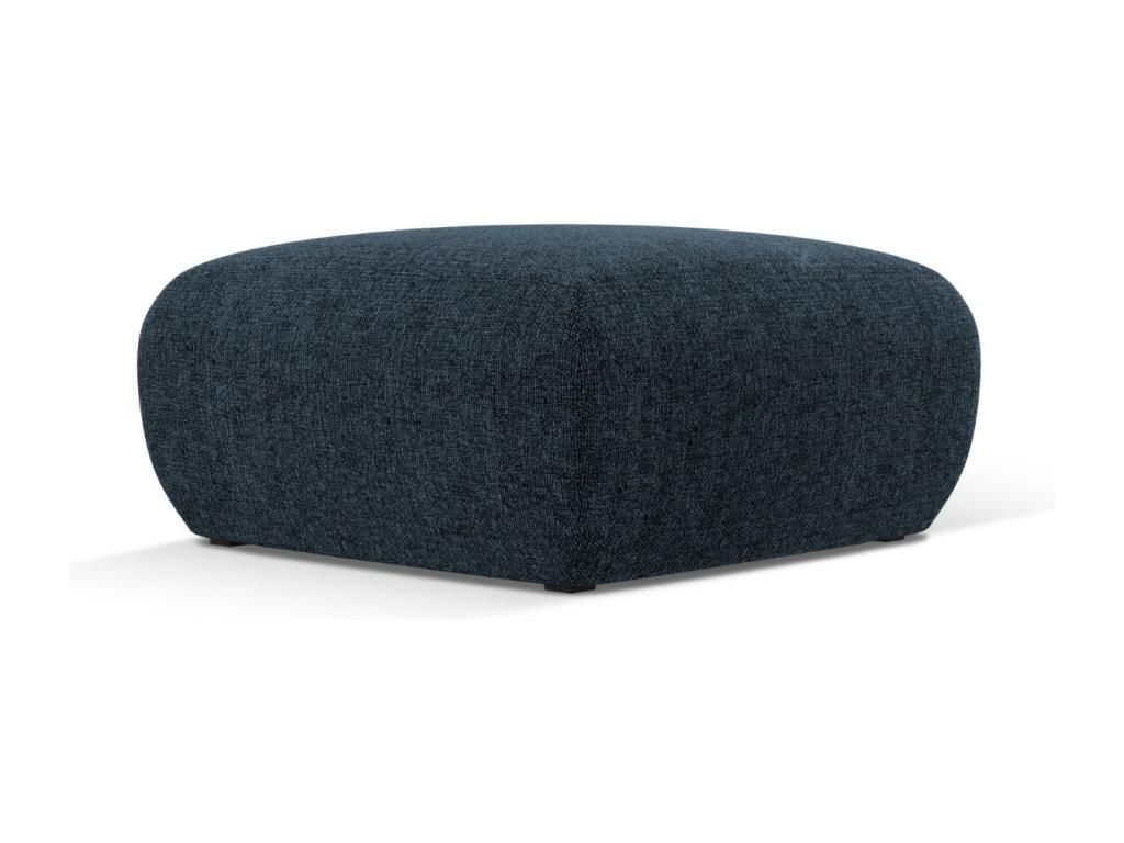 hogardiseno - Puf "Nolio" de tejido chenilla azul regio - 75x75x36cm