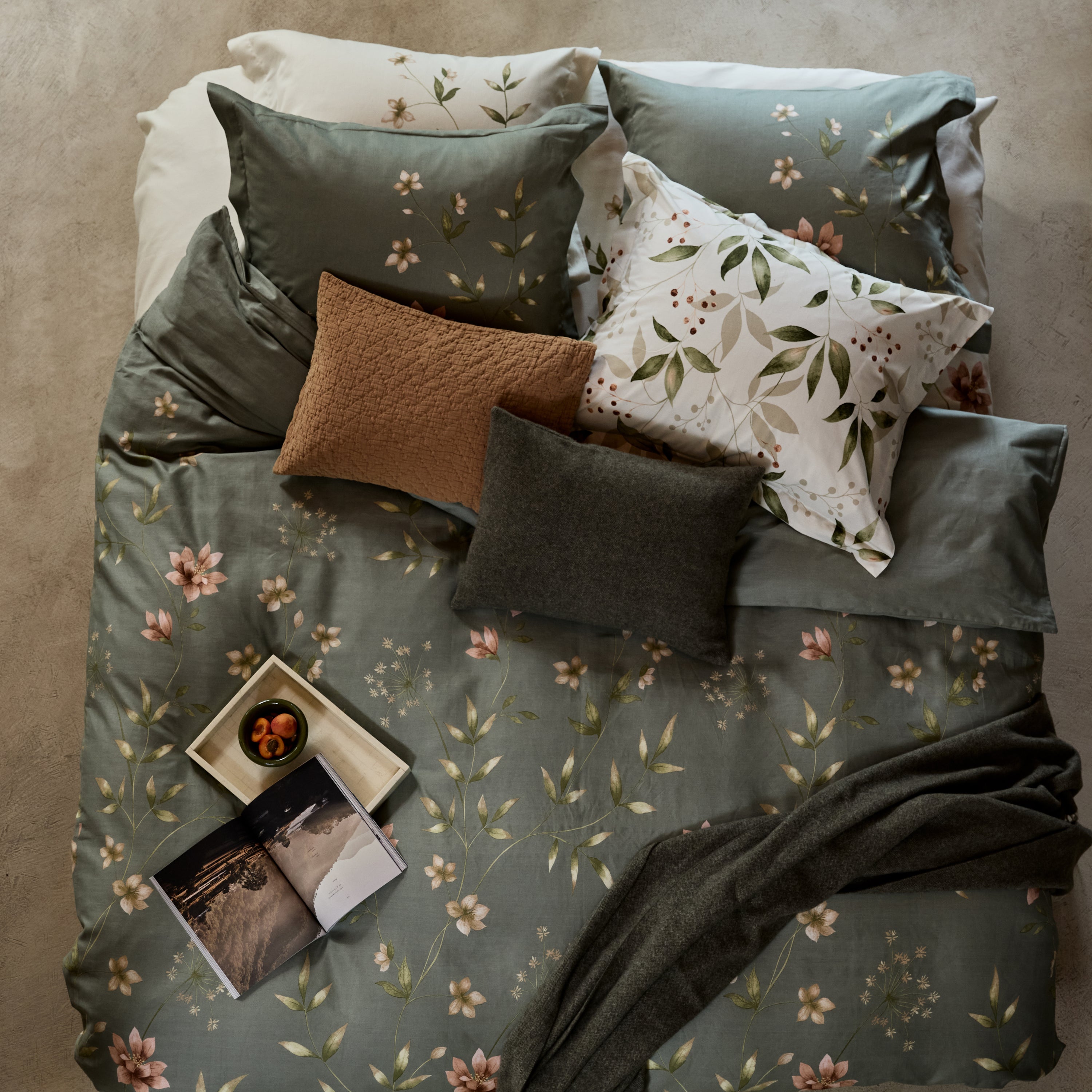 Vandyck Fleurine Dekbedovertrek 200 x 200/220 cm - Thyme