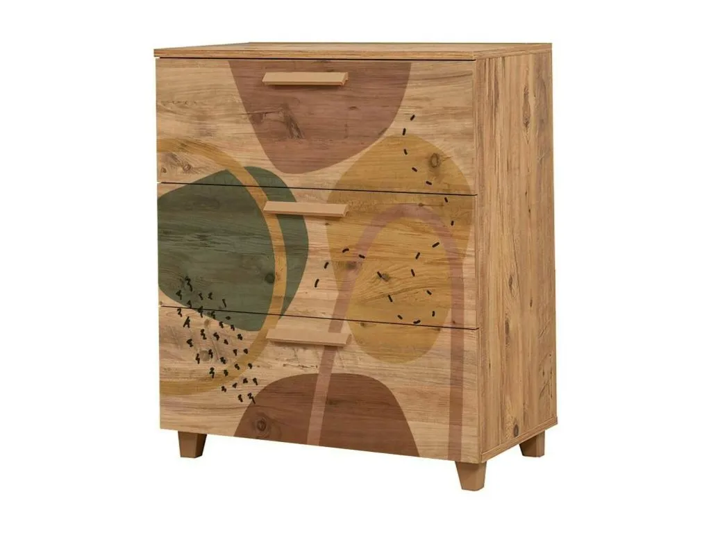 Cajonera Cosinor, cómoda multiusos, cómoda de dormitorio, gabinete con cajones, 80x43h95 cm, roble bhz3349083