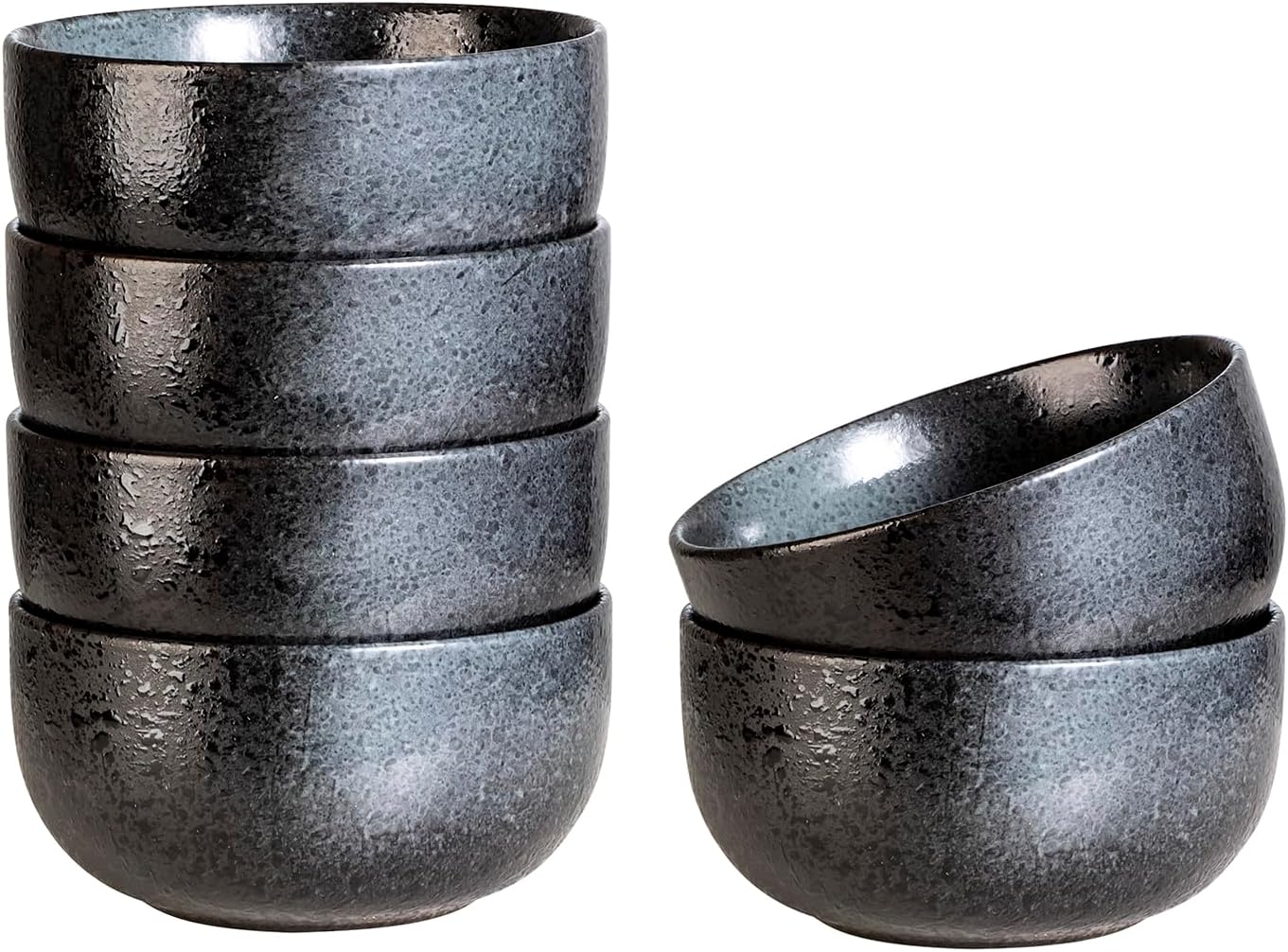 S&Q'S CERAMICS Cereal Bowls - 36 Ounce, Japanese Noodle Bowl Set, Ceramic Bowls for Kitchen, Breakfast, Oatmeal, Microwave and Dishwasher Safe, [Set of 4], Dark Blue