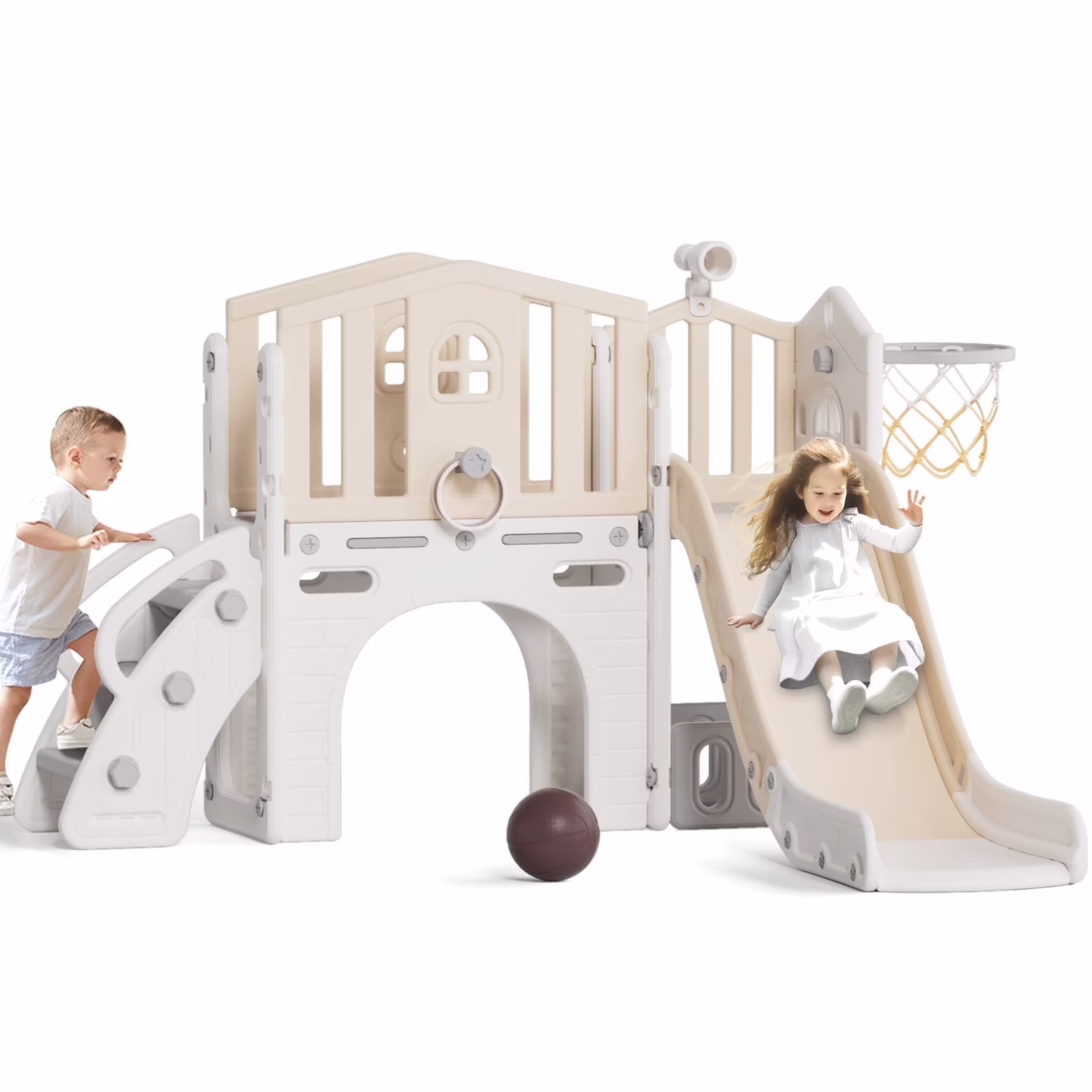 Korimefa 11-in-1 Toddler Slide Set with Golf, Basketball Hoop, Kids Slide for Toddlers Age 1-4, Climber Slip and Slides, Baby Outdoor Toys - Image 7