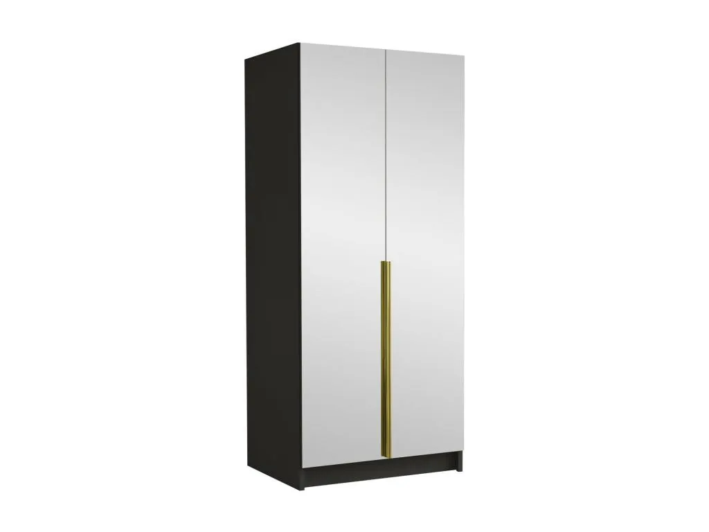Armario Prietocasa 200 Negro | Dorado 215x100x58cm Puertas de armario - Con bisagras
