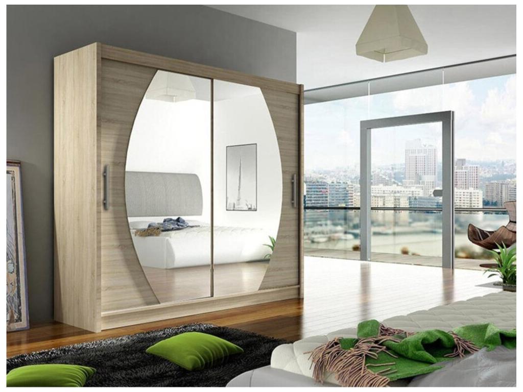 Armario 102 - Roble Nestliq - 215x180x58cm - Puertas de armario Correderas