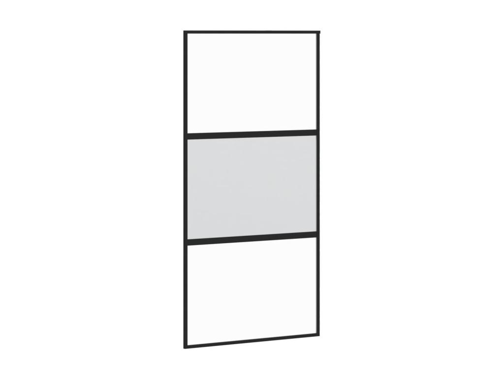 Puerta corredera negra 102,5x205 cm cristal templado aluminio