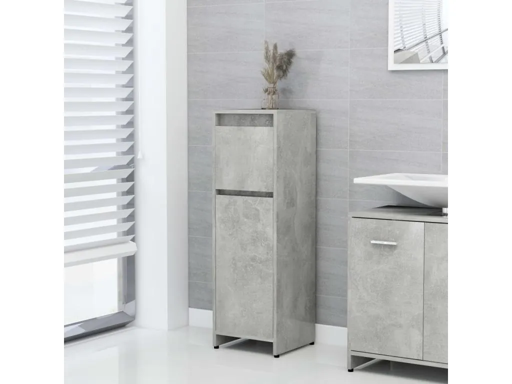 Armario de baño contrachapada gris hormigón 30x30x95 cm duim26023