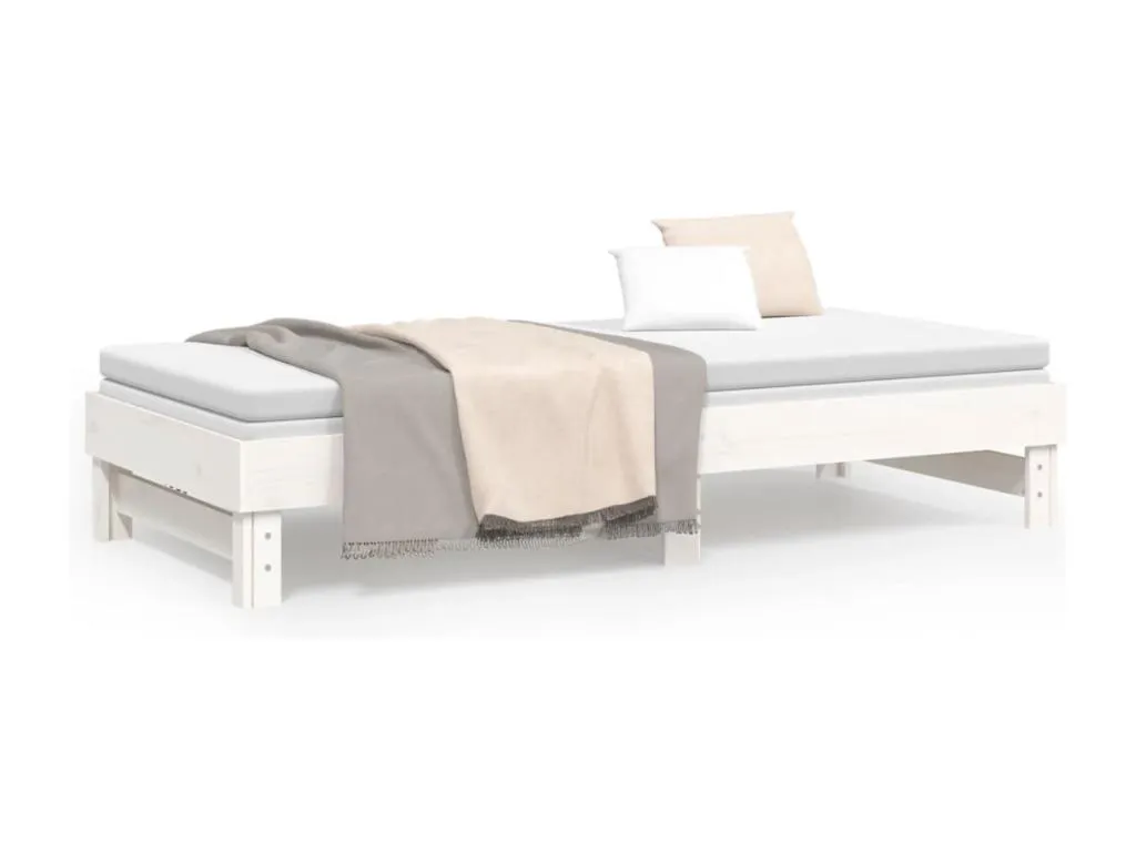 Sofá cama extraíble Mueblestop maciza de Mueblestop blanco 2x(100x200) cm 40480NZGS
