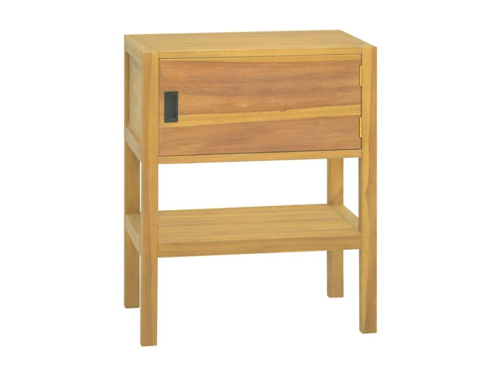Armario de baño madera maciza de teca 60x40x75 cm Marrón