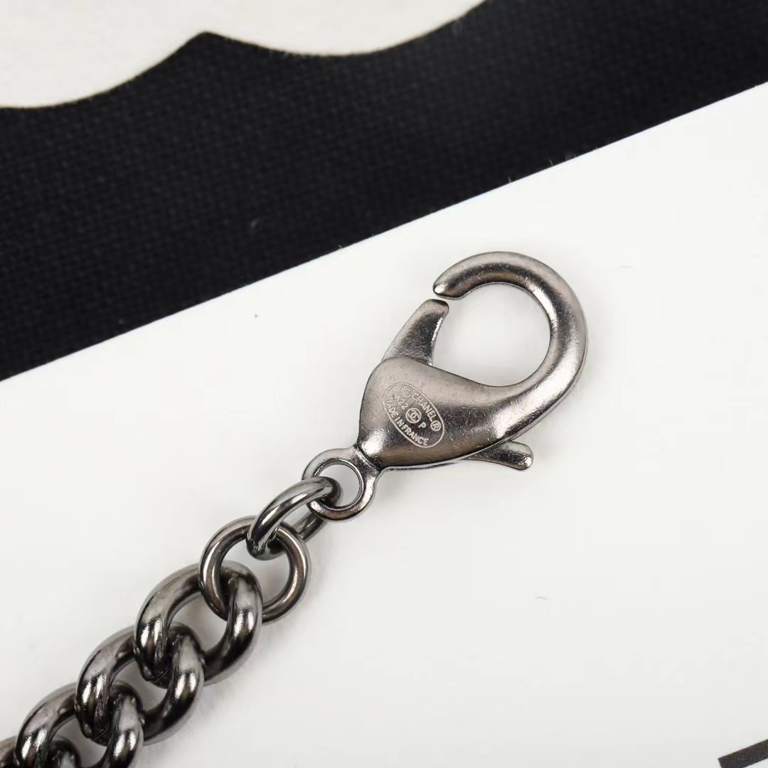 Chanel Black Cuban Chain Choker Necklace - Original Replica Club