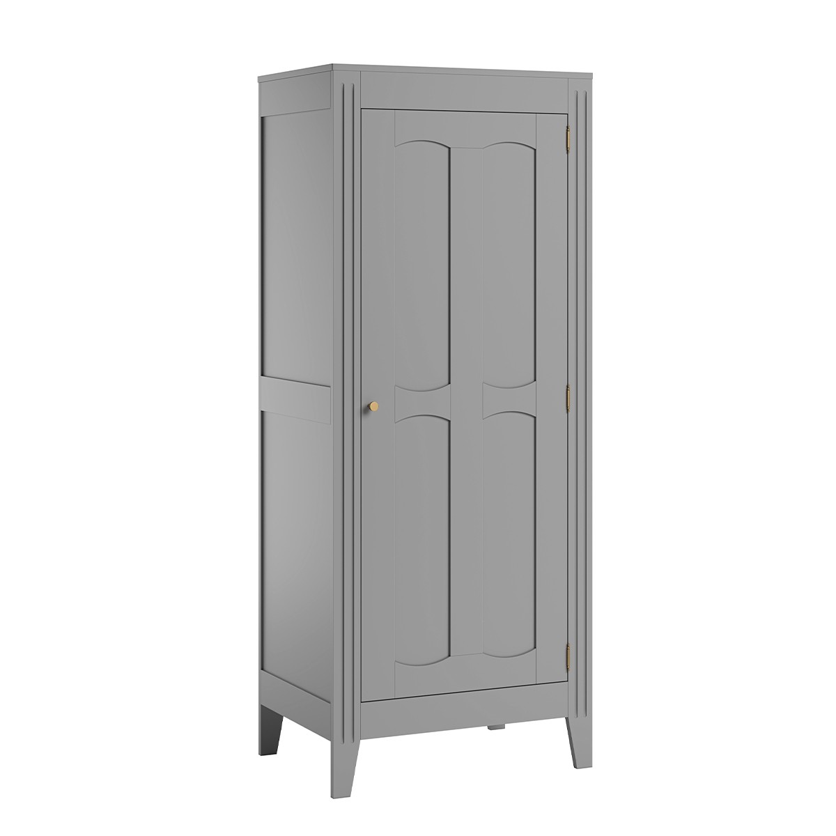 Armario de 1 puerta con estantes y barra para colgar ropa, L80,5 x H196,8 cm - Gris lj9394u6
