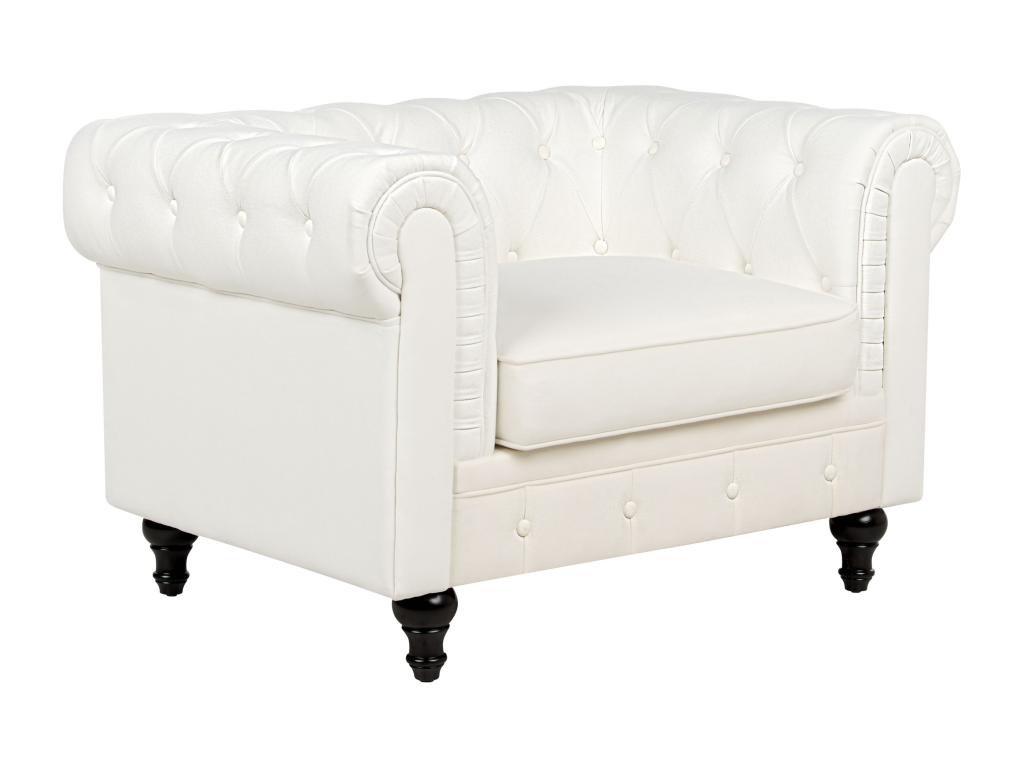 Sillón CHESTERFIELD Tela Blanco crema