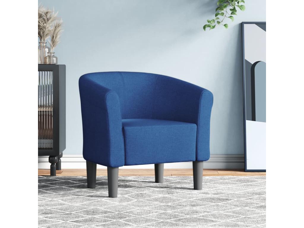 Sillón de tela azul