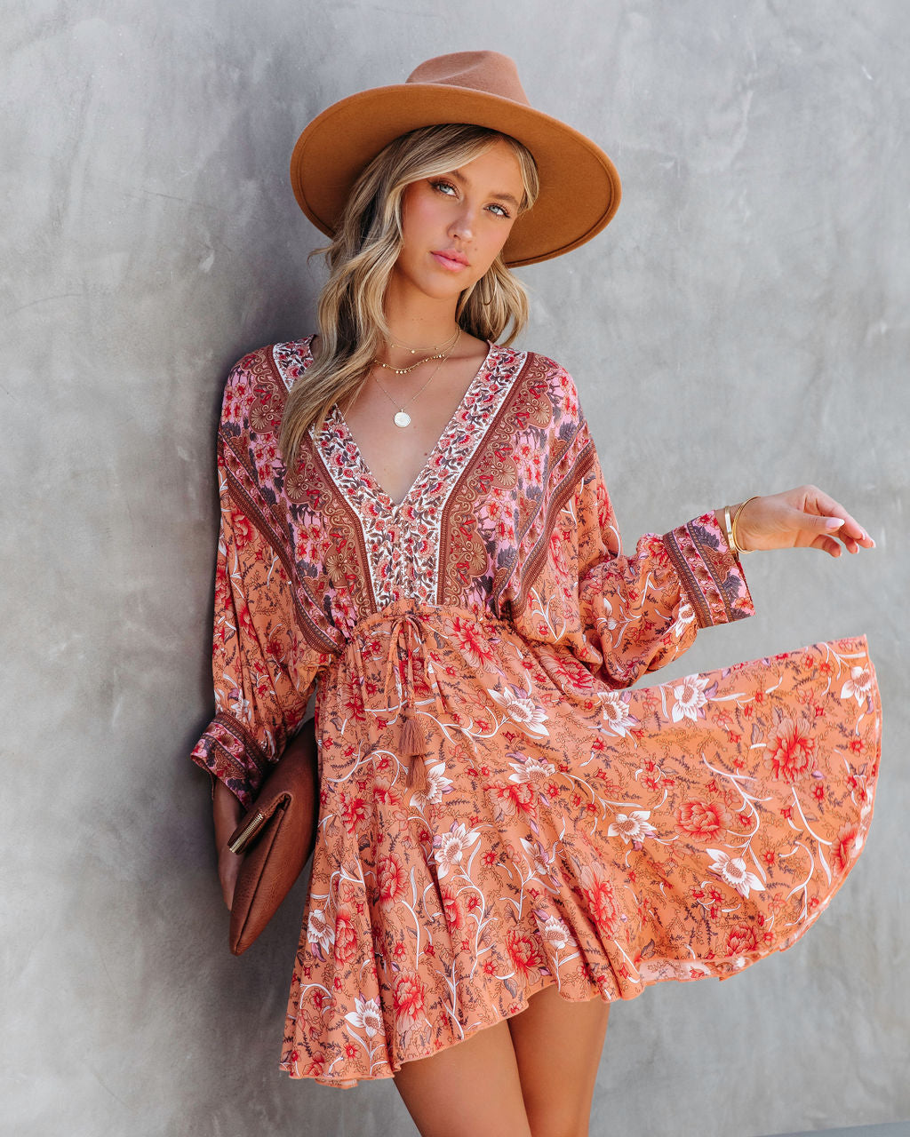 Wild And Free Floral Mini Dress - Se7enfashion