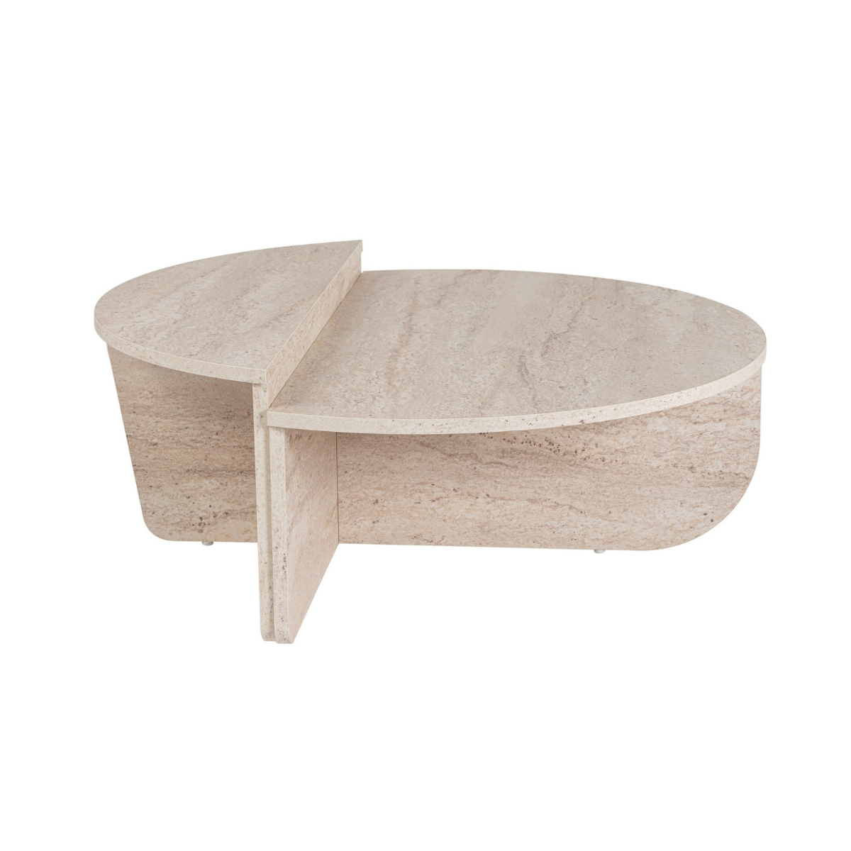 Giga Meubel - Salontafel Travertin Melamine - 90x90x35cm - Orion