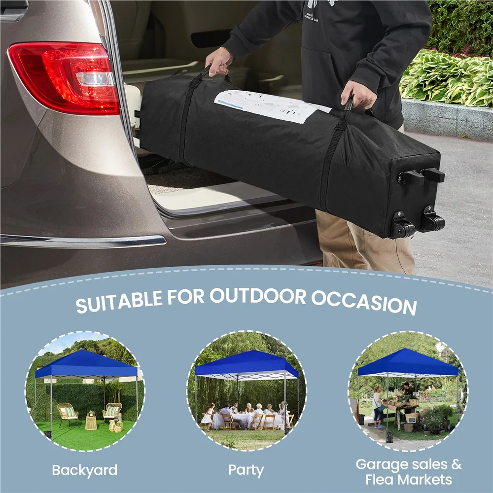 Renwick 8x8 Ft Instant Pop Up Canopy with One Push To Lock Setup Mechanism, Blue - Image 5