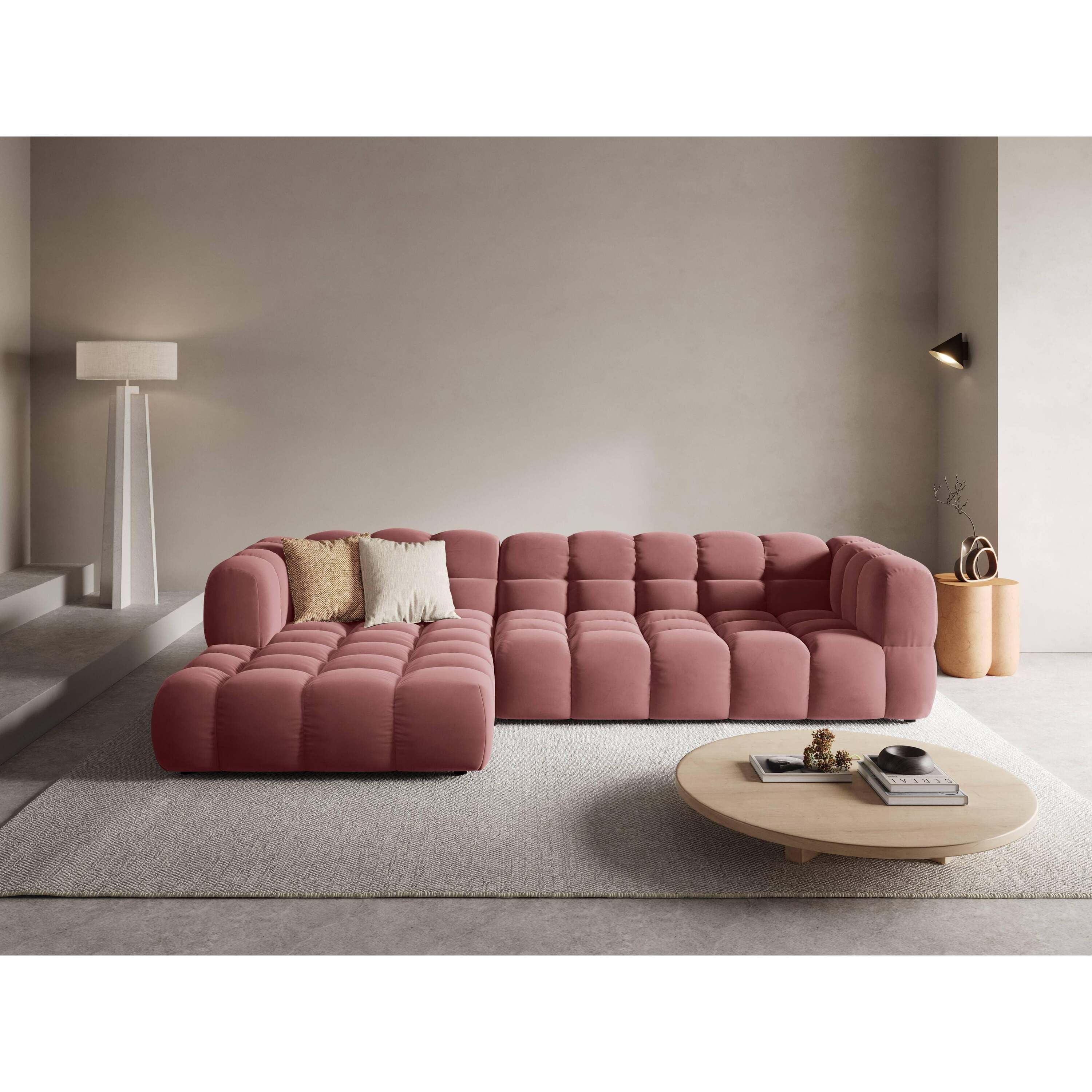 Cosmopolitan Design Sky 4-zits Hoekbank Links - Zalm