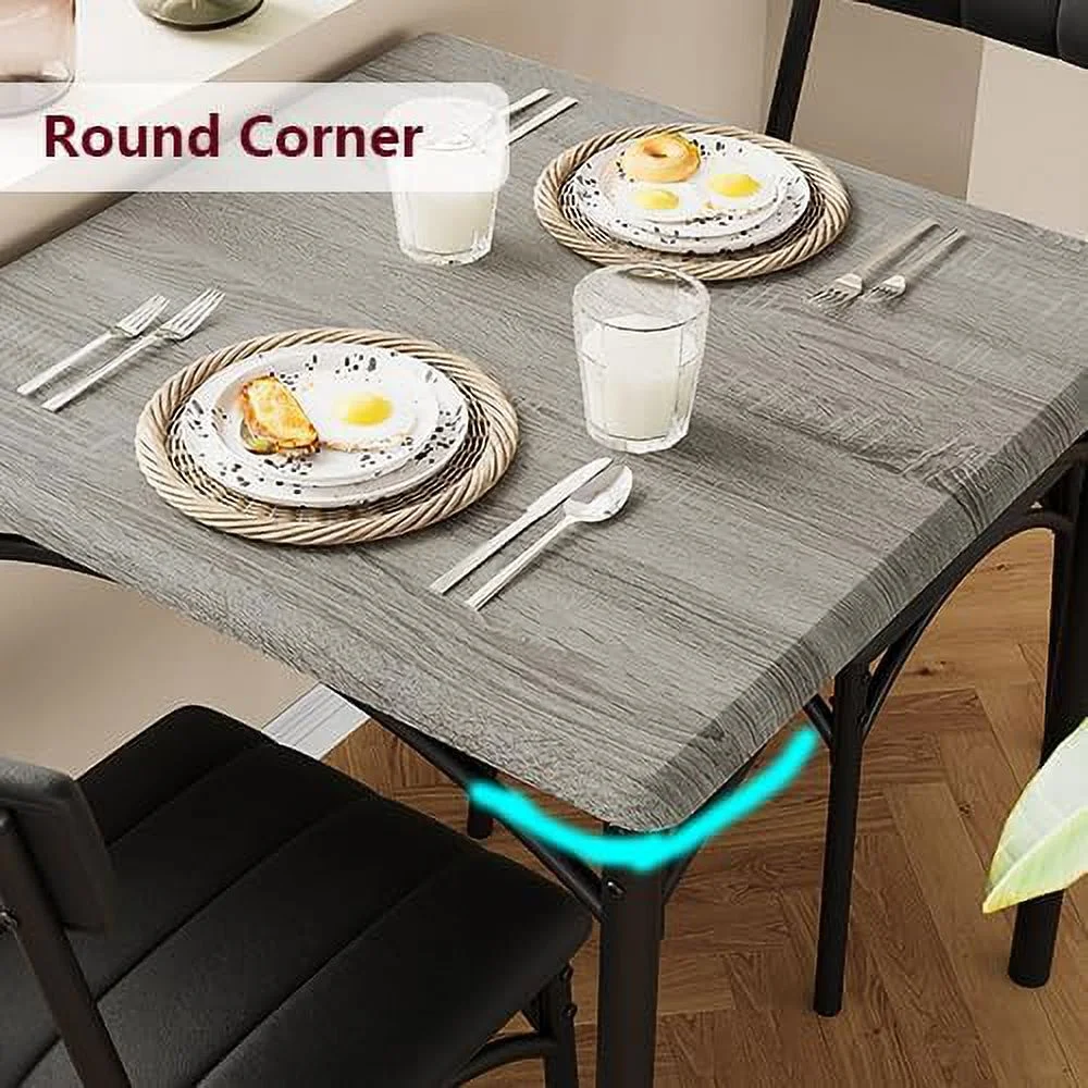 Dining Table Set for 2, Kitchen Table and Chairs for 2 with Upholstered Chairs, 3 Piece Dining Room Table Set, Square Kitchen Table Set for Small Space, Apartment, Studio - Image 7