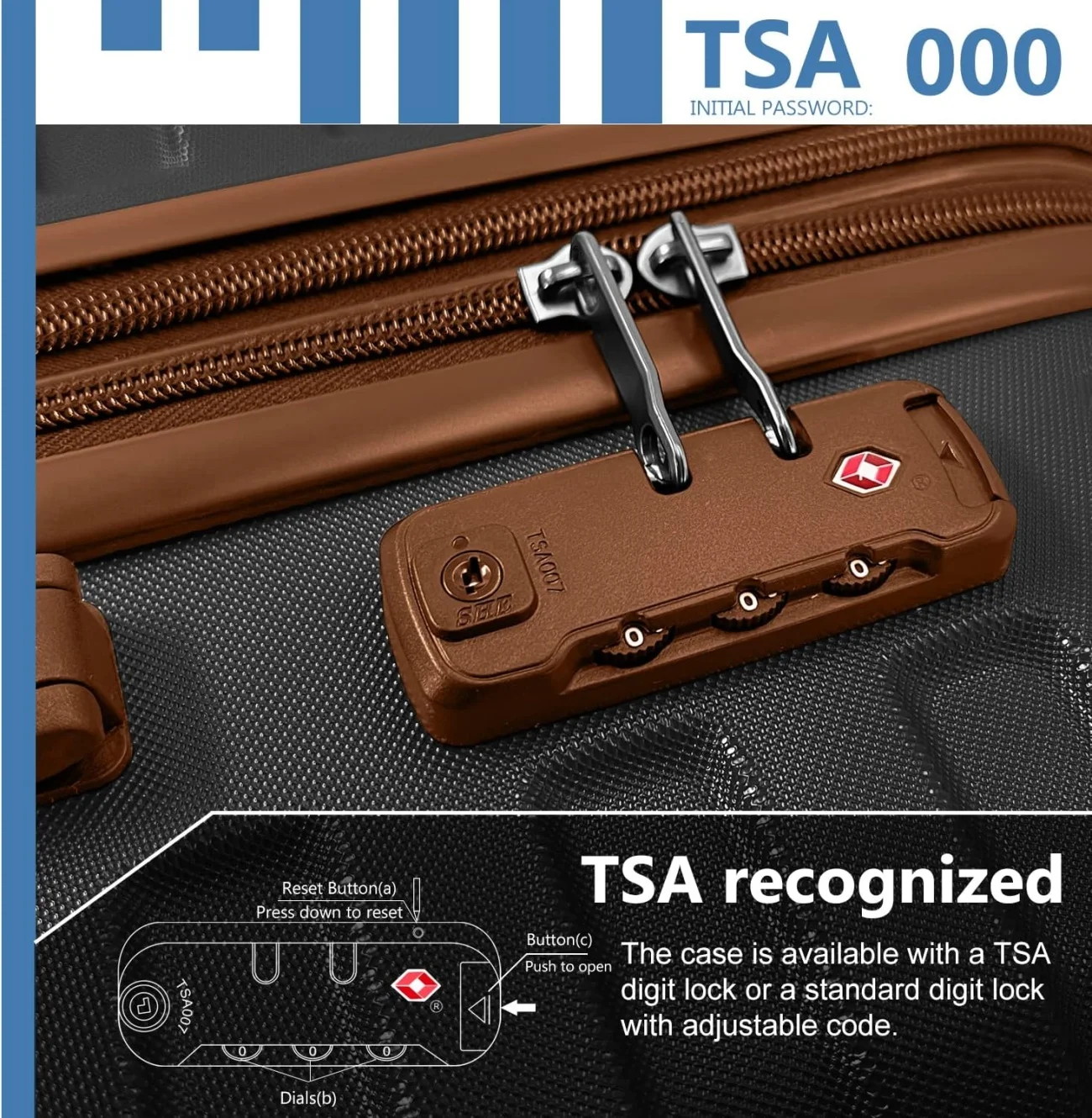 6-Piece Hardshell Luggage Set with Expandable Spinner Suitcases & TSA Lock, 25% Extra Capacity, Duffel Bag & Toiletry Kit, Cream ABS Suitcases - Image 26