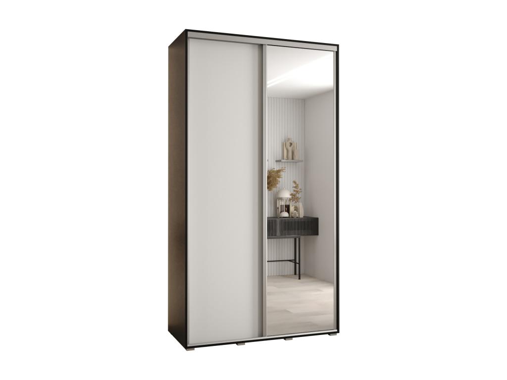 ARMARIO DAVOS 3 DE PUERTAS CORREDERAS 235,2/140/45 2 puertas (Negro/Blanco/Plata)