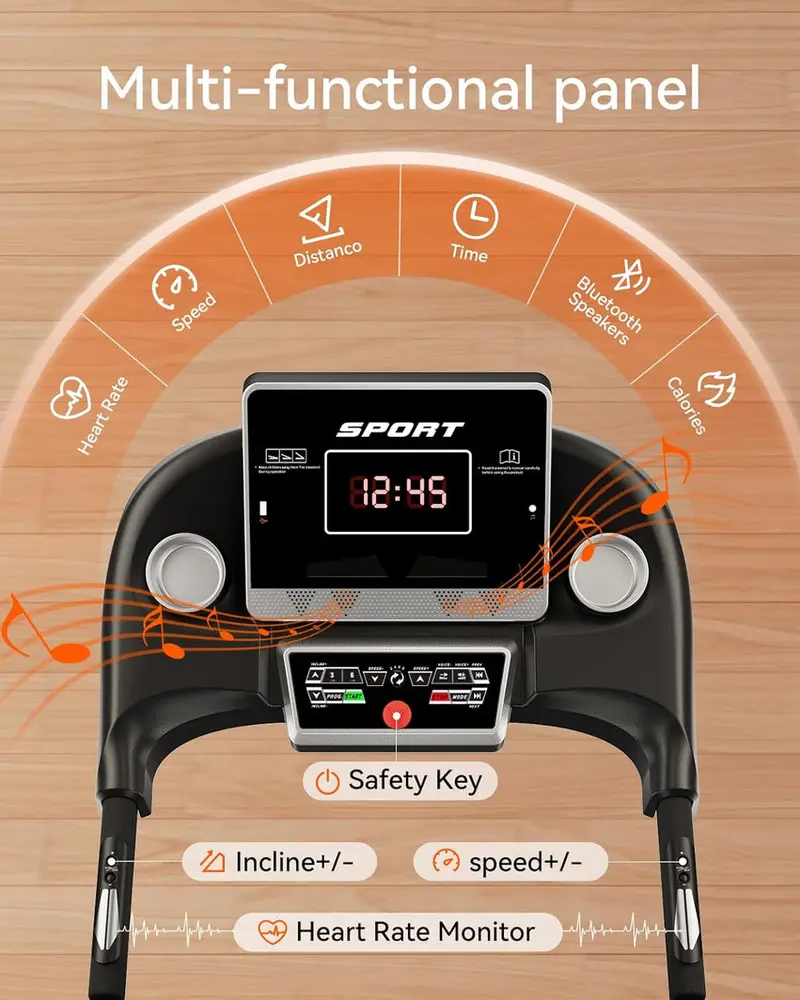 Foldable Home Treadmill With 3HP Motor, Auto Incline Adjustment And Bluetooth Connectivity - Image 3 Foldable Home Treadmill With 3HP Motor, Auto Incline Adjustment And Bluetooth Connectivity - Image 3
