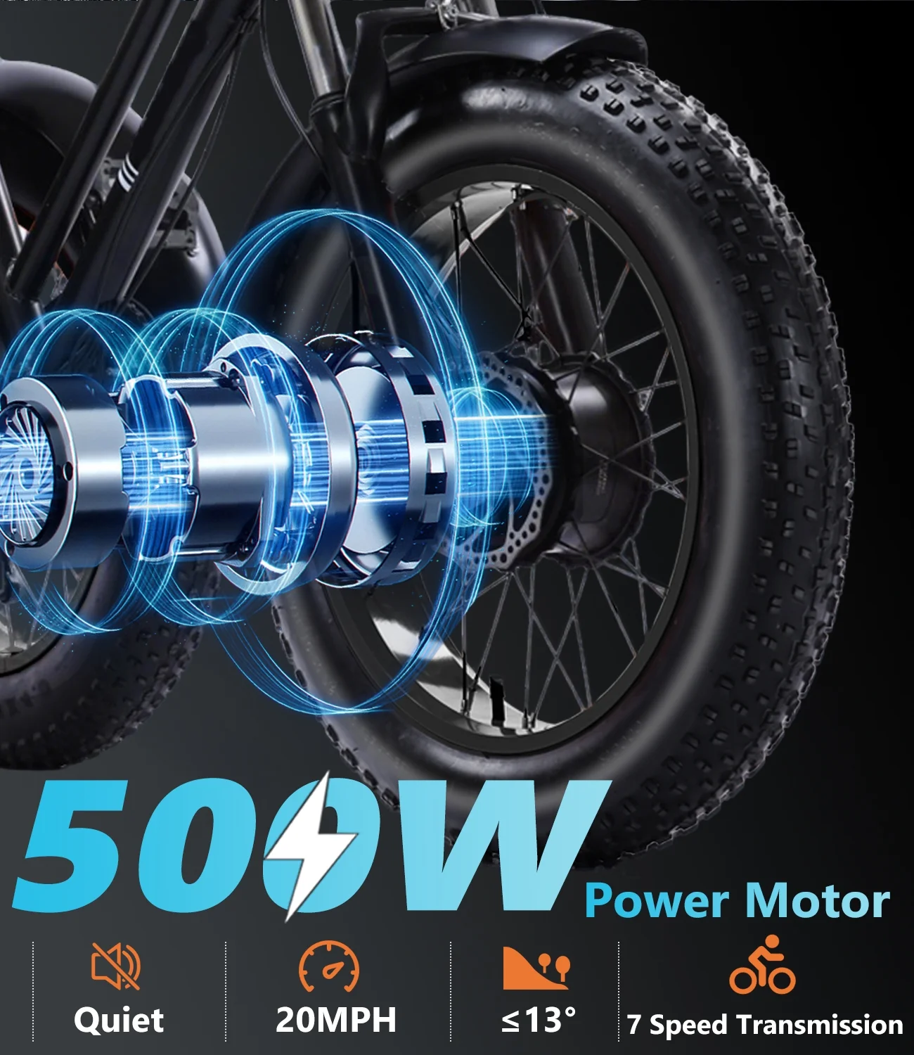 YEBEI Electric Tricycle for Adults Folding E-Trike Motorized Tricycle Electric 3 Wheels Trike Powerful 500W Motor Electric Tricycle 48V15AH Lithium Battery Max 20MPH 20*4.0- Fat Tire Orange - Image 38
