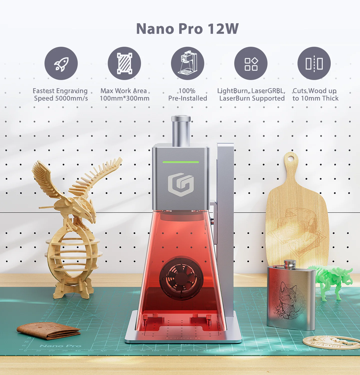 Longer Nano Pro 12W&Nano 6W Portable Laser Engraver