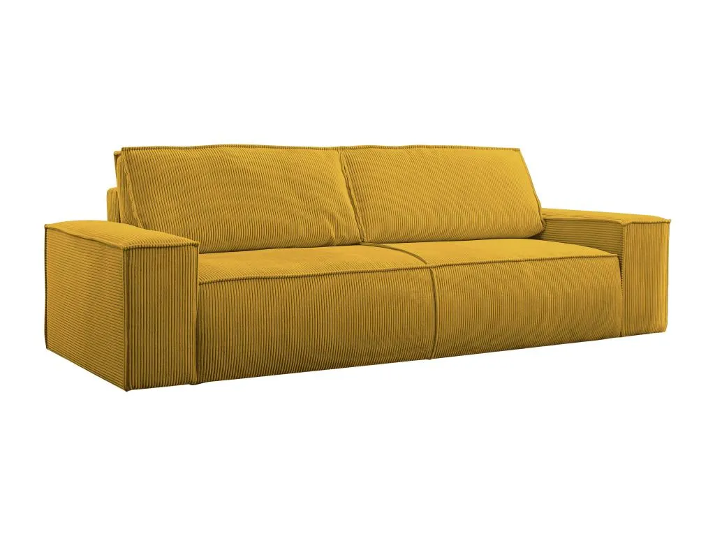 Sofá cama de 4 plazas de pana amarillo Jmmhogar