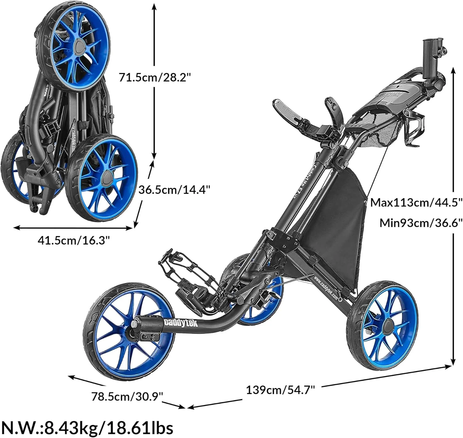 3-Wheel Foldable Golf Push Cart With Foot Brake - CaddyLite EZ V8 - Image 12 3-Wheel Foldable Golf Push Cart With Foot Brake - CaddyLite EZ V8 - Image 12