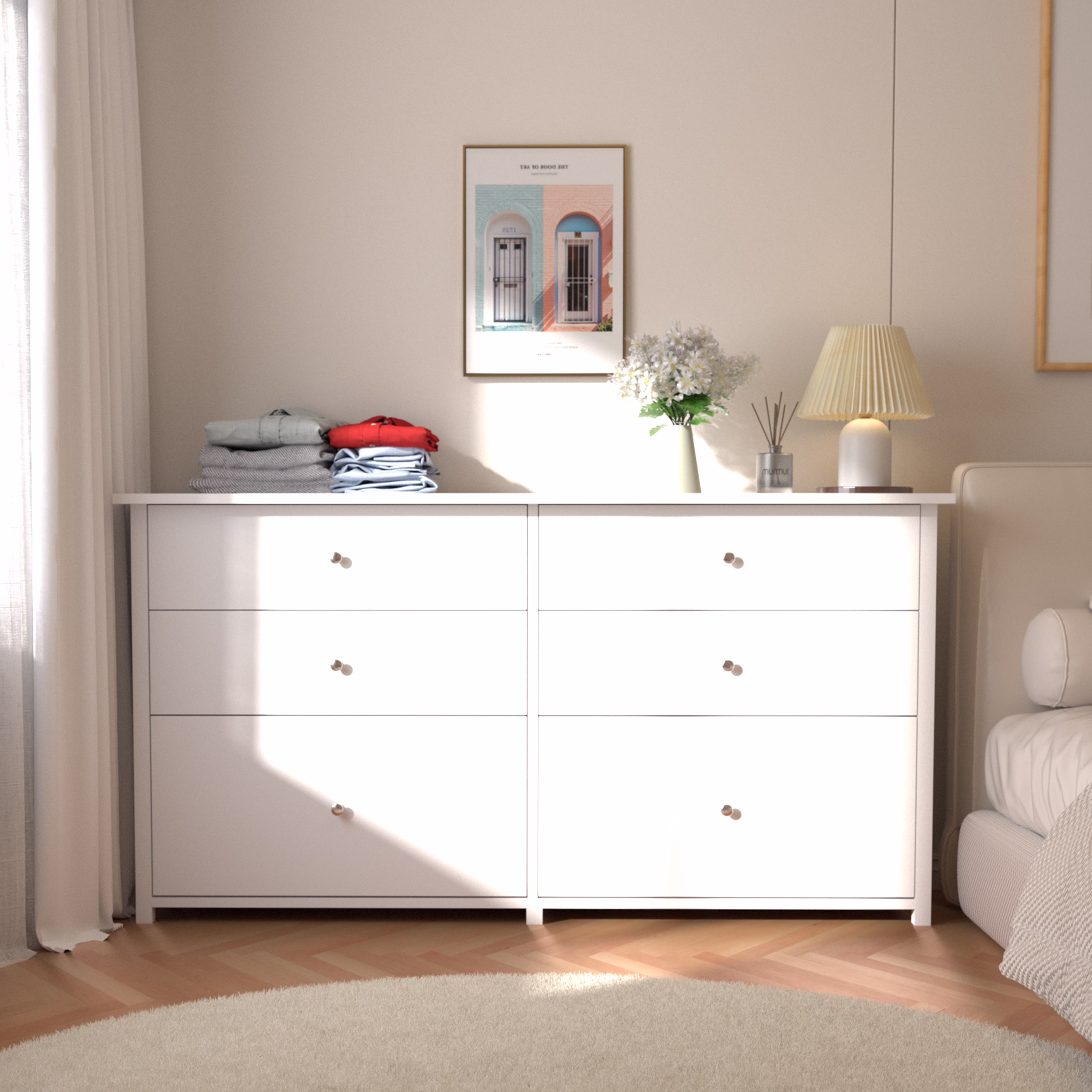 VEIKOUS Oversized 5-Drawer Dresser Chest, Large Storage Dresser for Bedroom Storage, Oak - Image 3