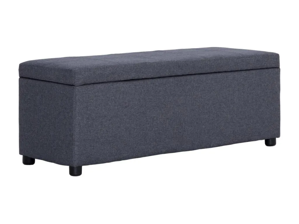 Banco con almacenaje poliéster gris oscuro 116 cm mbx3624766