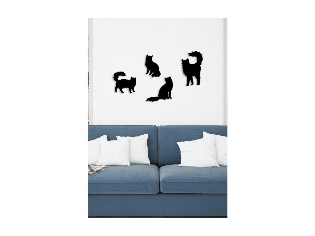 Decoración de Metal Gato 99, Negro, 146x0,15x48 cm, Laocacasas