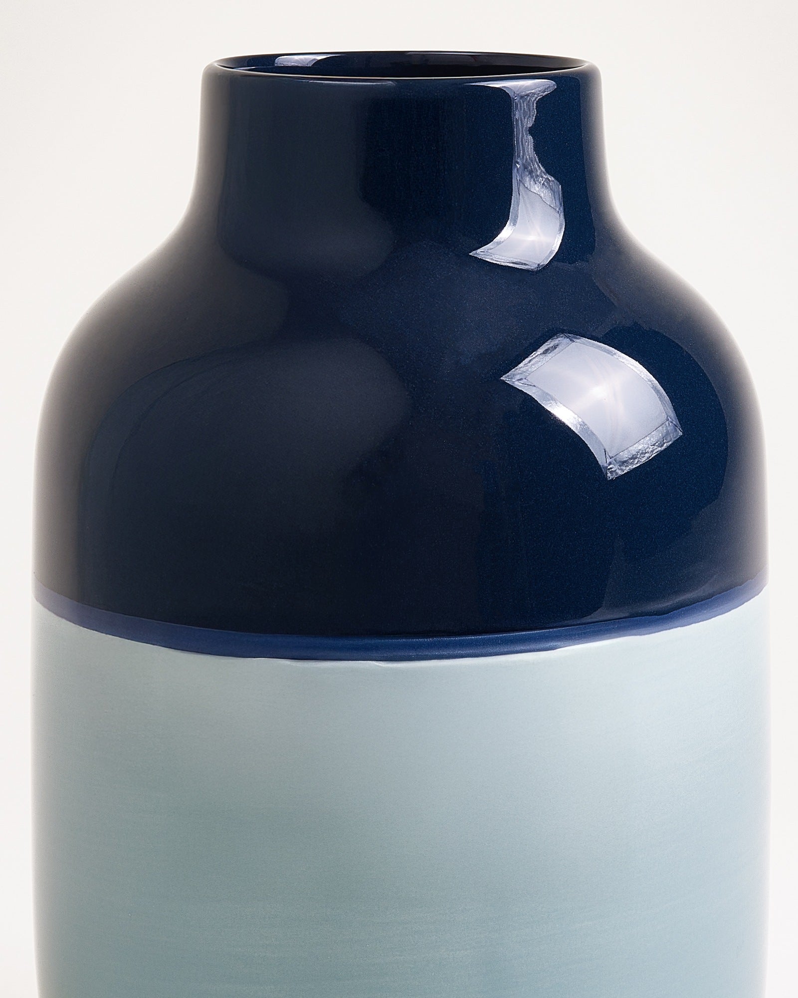 Nuno Vase L dunkelblau graublau