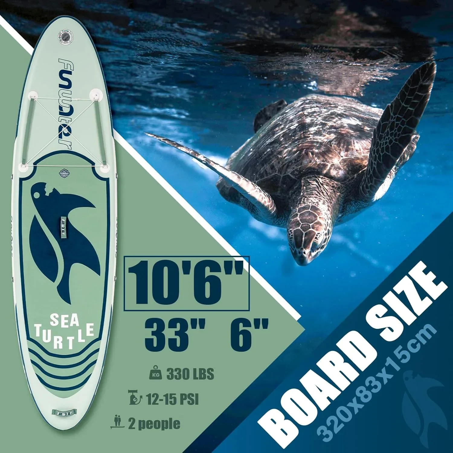 FunWater Inflatable Stand Up Paddle Board, 11 ft x 32 in x 6 in - SUP Paddle Accessories - Image 105 FunWater Inflatable Stand Up Paddle Board, 11 ft x 32 in x 6 in - SUP Paddle Accessories - Image 105
