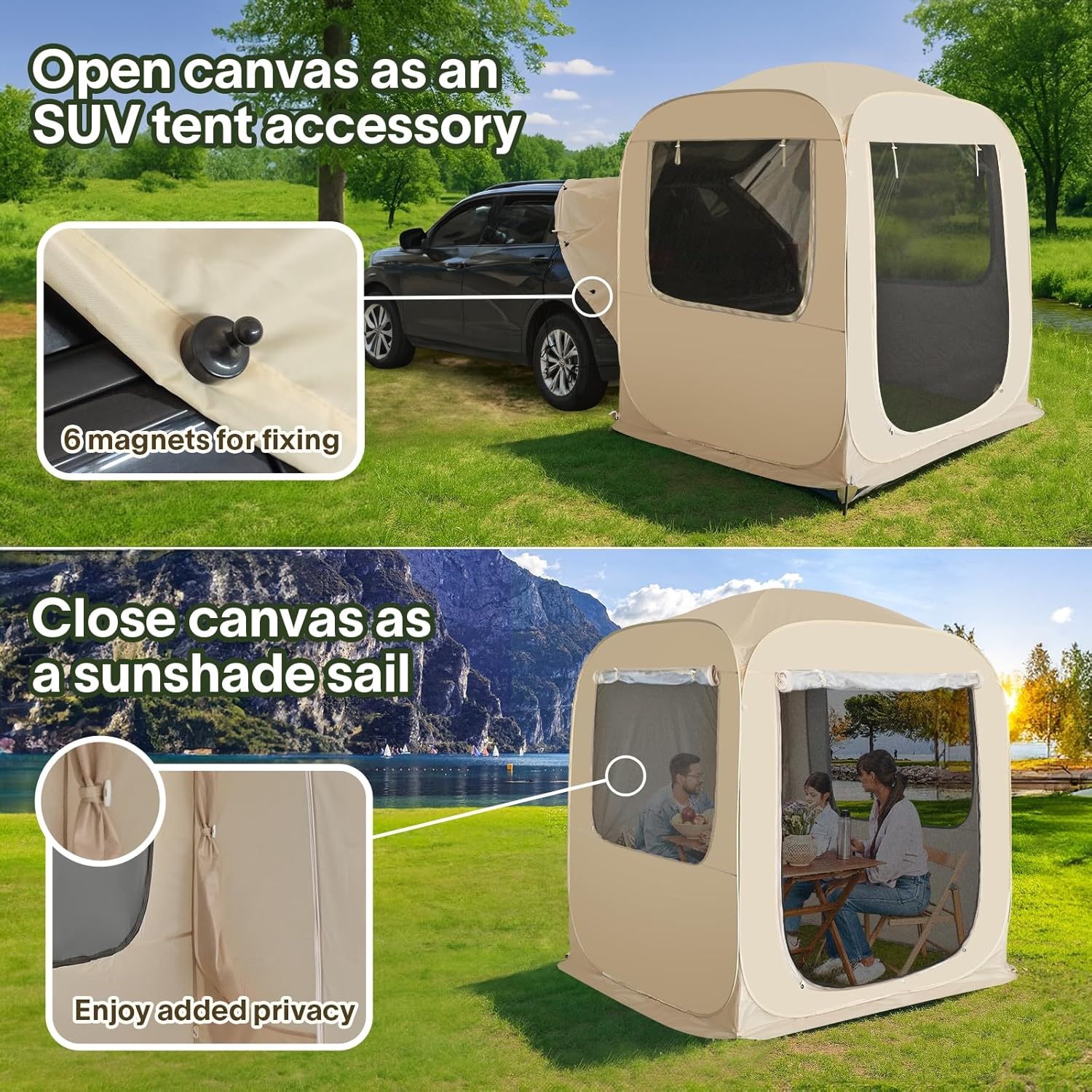 Screen gazebo sleeps 6-10-15 people Igloo-style canopy tent mosquito net on the sides Perfect