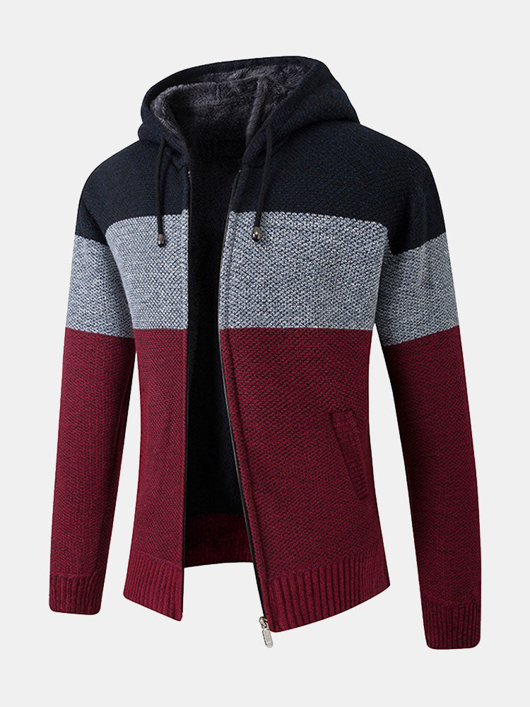 Color Block Hooded Sweater