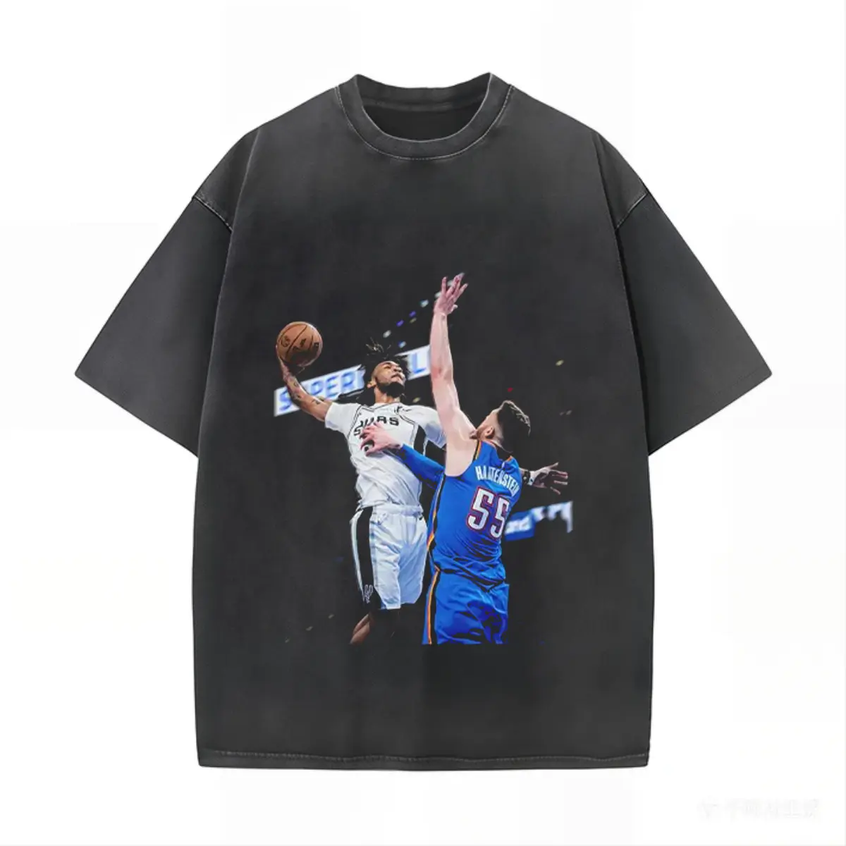 Dunking Graphic Printed Unisex Washed T-Shirt