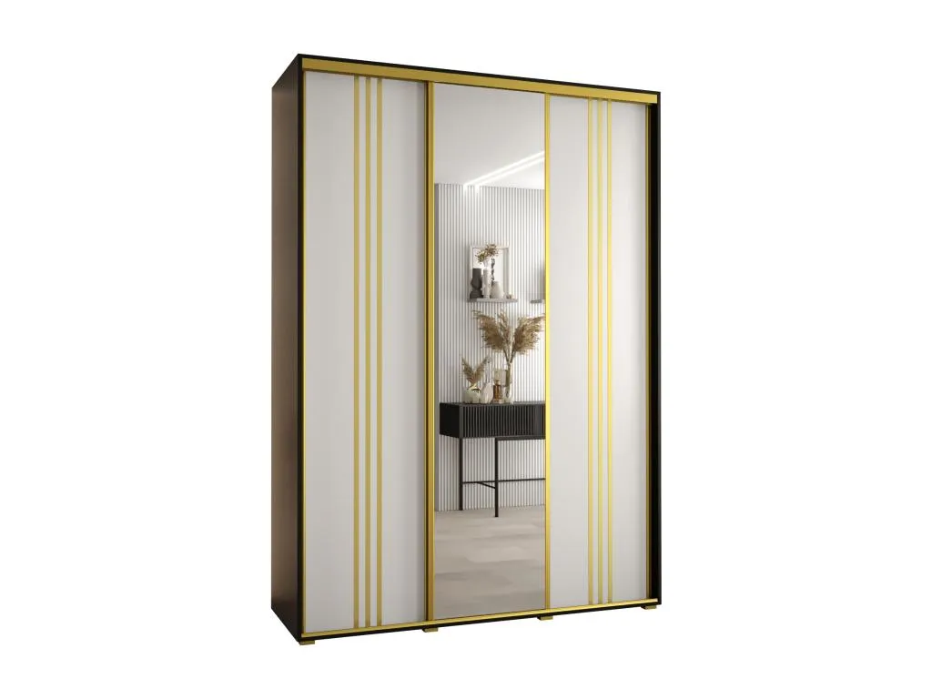 ARMARIO Hogarsens 7 DE PUERTAS CORREDERAS 235.2/180/45 3 puertas (Negro/Blanco/Oro)