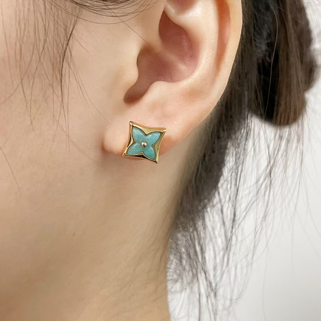Louis Vuitton AB Style Amazonite Stud Earrings - Original Replica Club