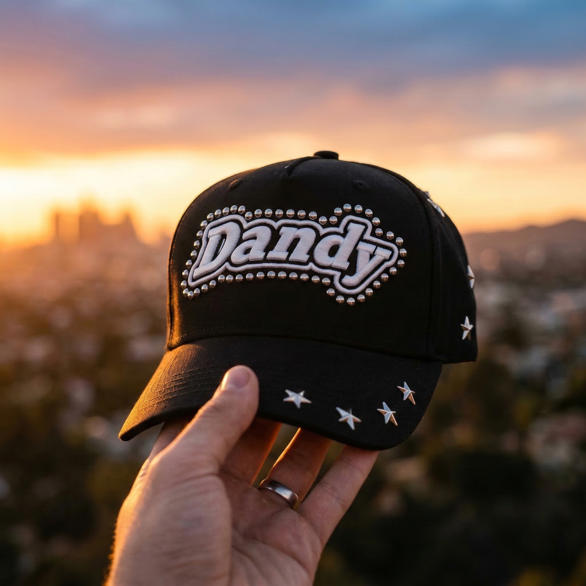 Black heavily embroidered designer hat by Dandy Hats - guide on how to wash caps