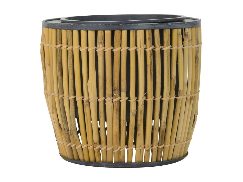 Macetero Metal Bambu Azul Marron 28x28x25 Cm