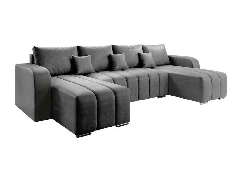 Sofá rinconero Mueblesclasic 108 Gris Función de descanso Caja de ropa de cama 313x147x86cm