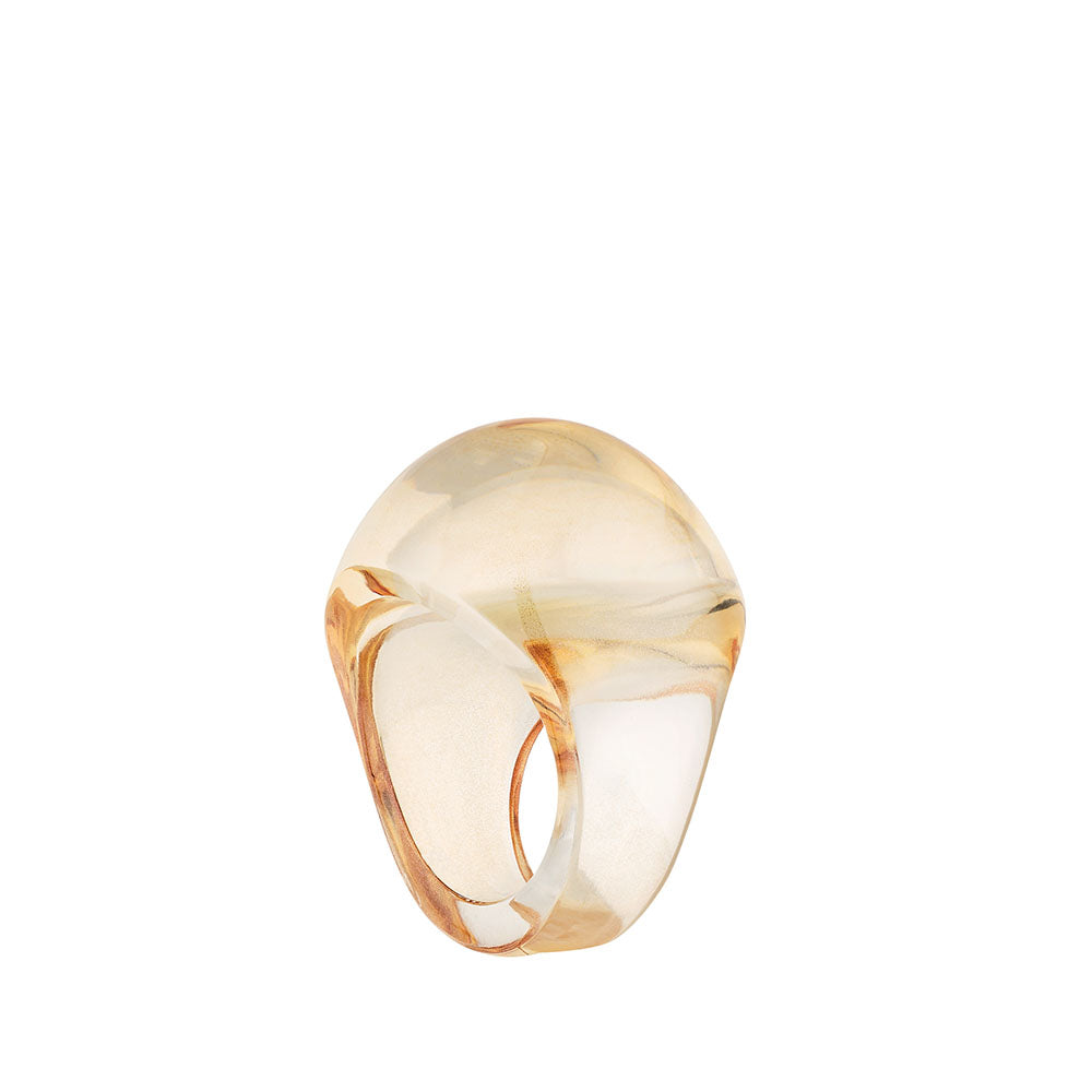 BAGUE CABOCHON - CRISTAL LUSTRÉ OR