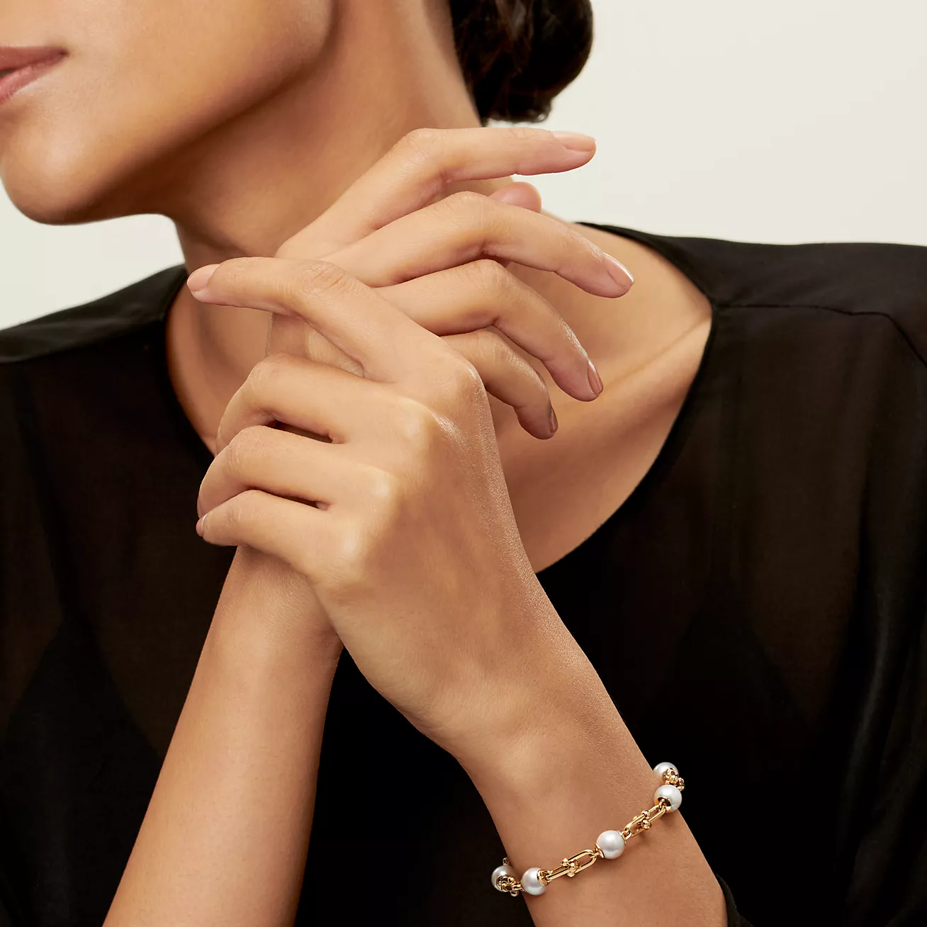 Tiffany HardWear Link Bracelet with Freshwater Pearls - Original Replica Club